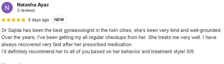 patient reviews dr sajida guftaar gynecologist islamabad 5.webp